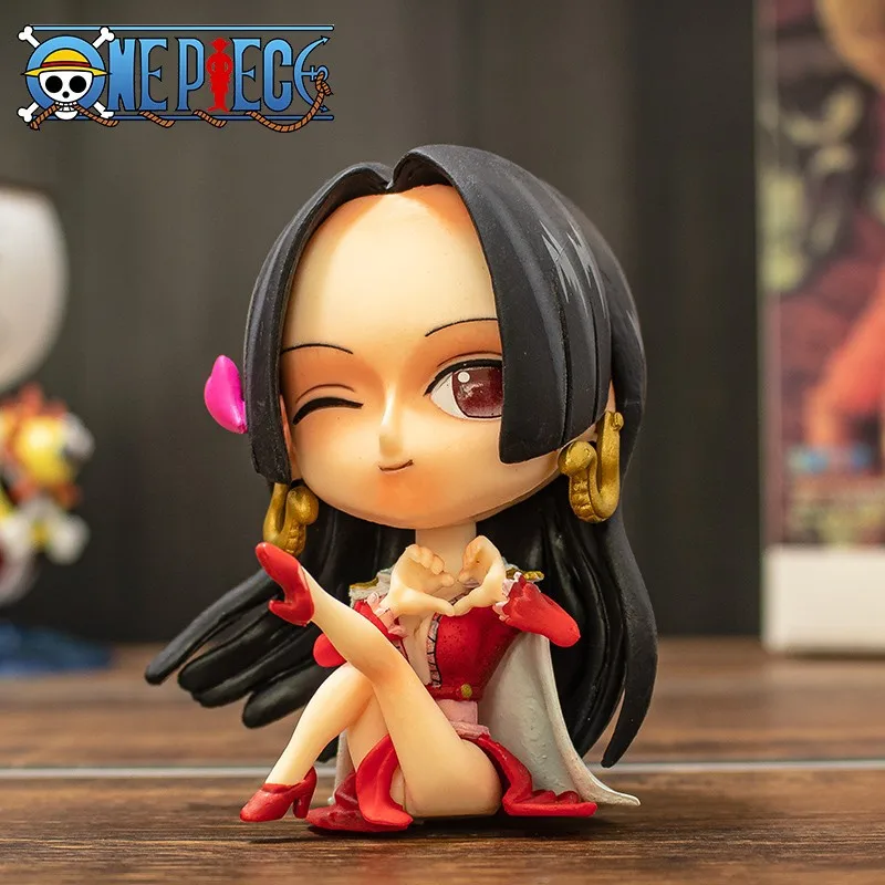 9CM Q Luffy Zoro Nami Anime One Piece Peripheral Sanji Robin Boa Hancock Ace Action Figure Toys Collection PVC Model Doll Gifts