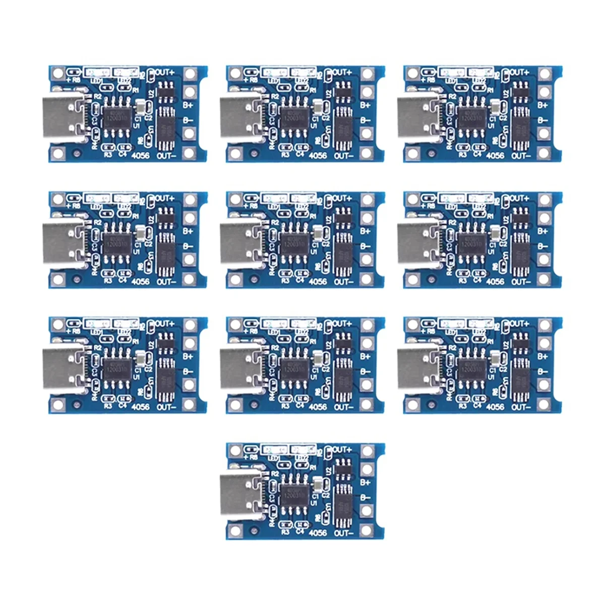 N84R Type-C 18650 Lithium Battery Charger Module 5V 1A Charging Board with Dual Protection Functions for DIY Projects 10Pcs