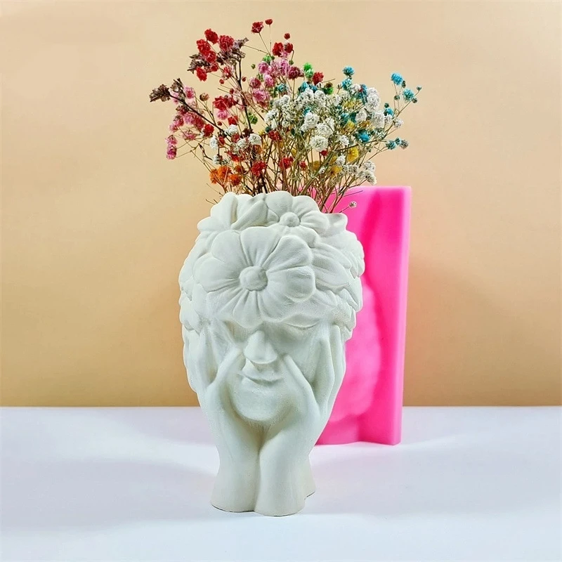 

Girl Shaped Vase Molds for Making Flowerpots Silicone Molds Table Decoration