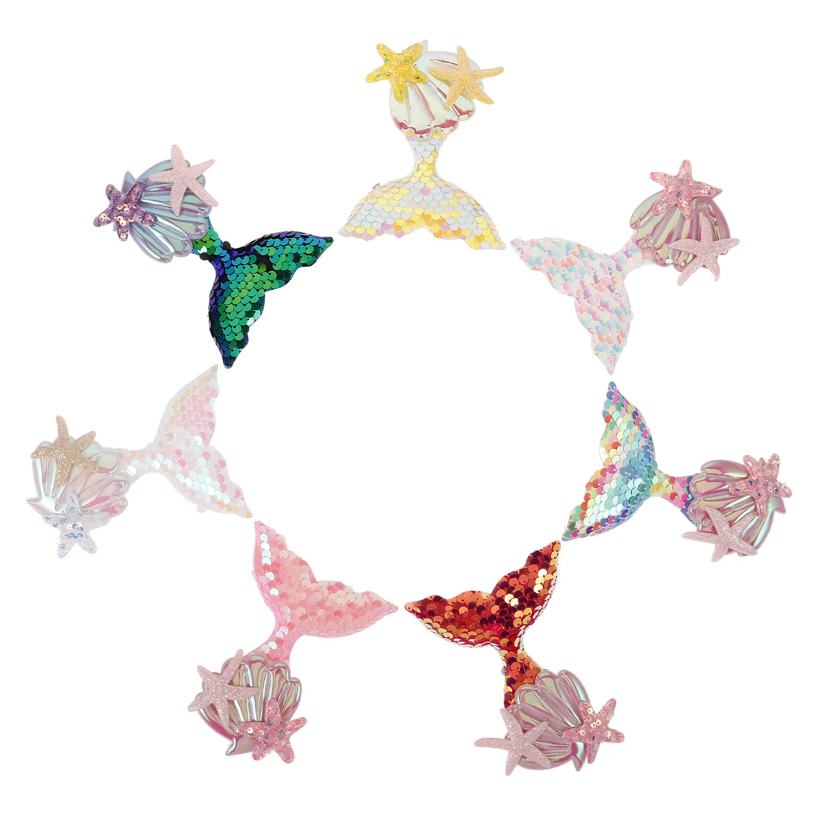 

Набор из 7 тканевых нашивок «Русалка» для одежды, заколок для волос, аппликаций, нашивок для рюкзаков, милые аксессуары для детского творчества