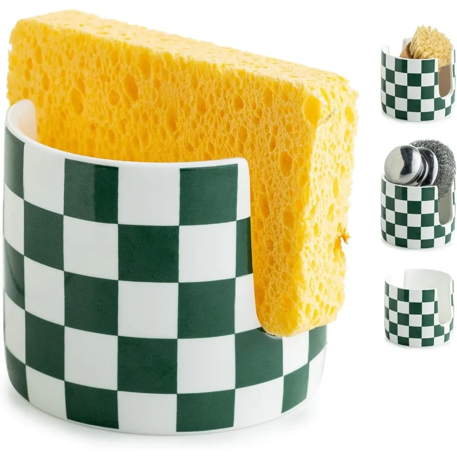 

Ceramic Kitchen Sponge Holder Dish Sponge Holder Suitable for Scrubby Farmhouse Dish Rack Brush Holder for Bathroom Kitchen Sin