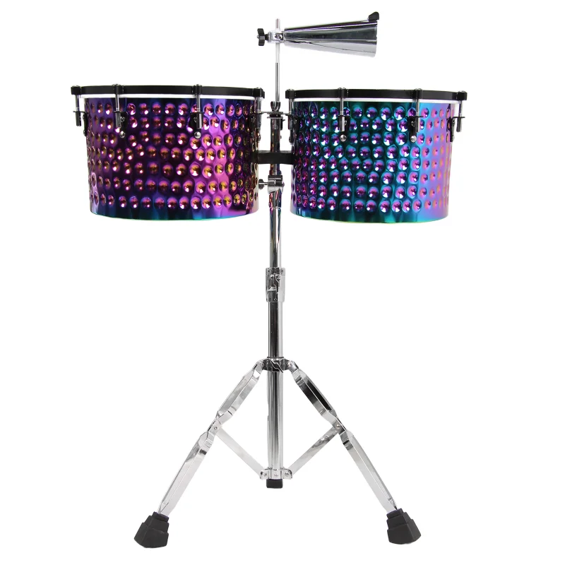 

Новый дизайн, популярный 14*15 дюймов, красочный латинский барабан, высококачественный металлический тембелес с колокольчиком в стиле Lp