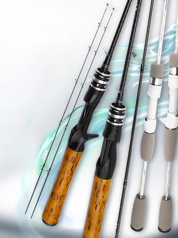 قصبة صيد سمك الباس من ألياف الكربون الصلبة، قابلة للتعديل UL/L، بمفصل انزلاقي، مقبض أبيض مخطط، مقبض مستقيم، قصبة صيد بمفصل ان... #3