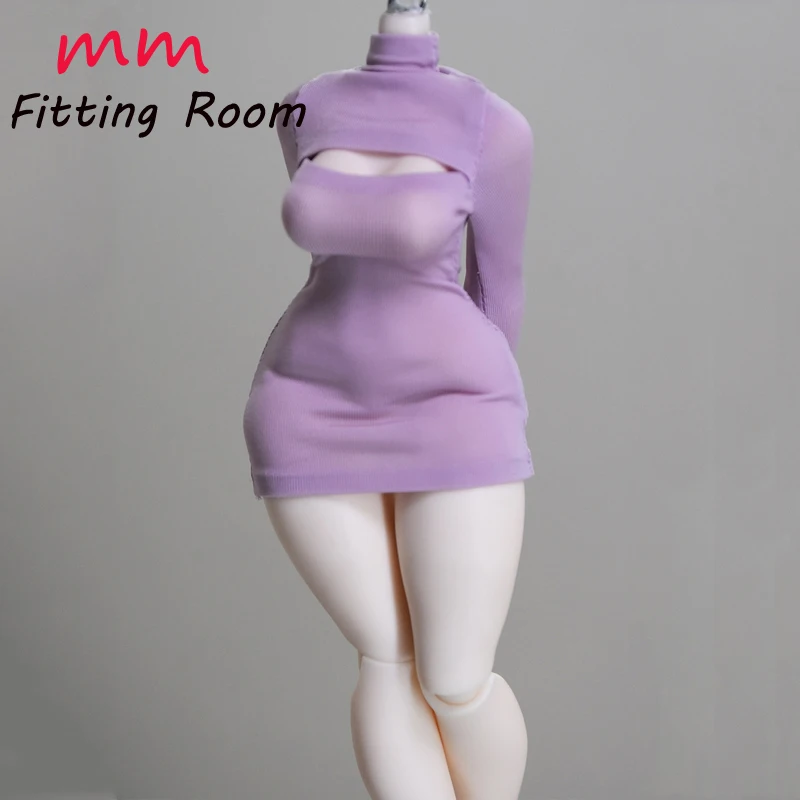 1/8 Maßstab weiblich ‌ Brustfreizügiges Langarmkleid, passend für Actionfiguren-Körper, Puppenzubehör