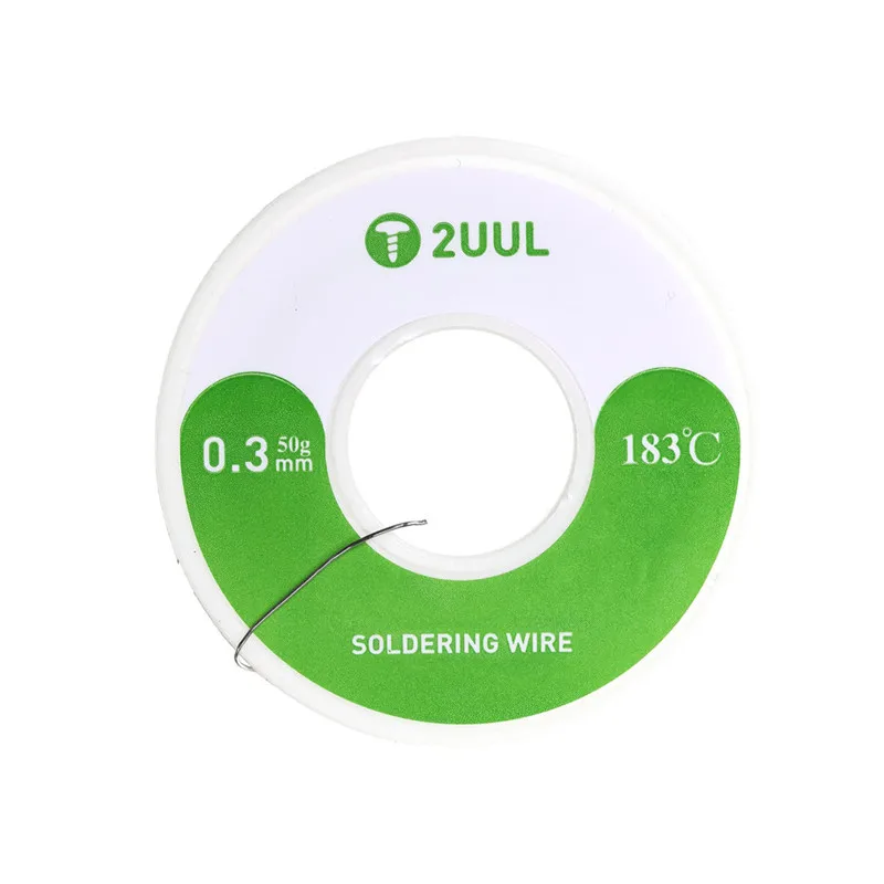 2UUL solda fio para o reparo do telefone móvel, Rosin Solid Flux Núcleo Welding Line, SC31, SC32, 0,3 milímetros, 0,6 milímetros, 100m, 50g, 183 ℃, fio de estanho