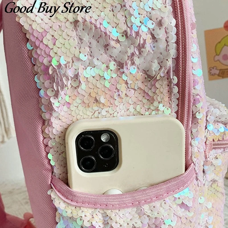 Unicorn Shiny Sequins Satchel Student Large Capacity ookbag Pink School Bag Children School Backpacks Gift Teenager Mochilas