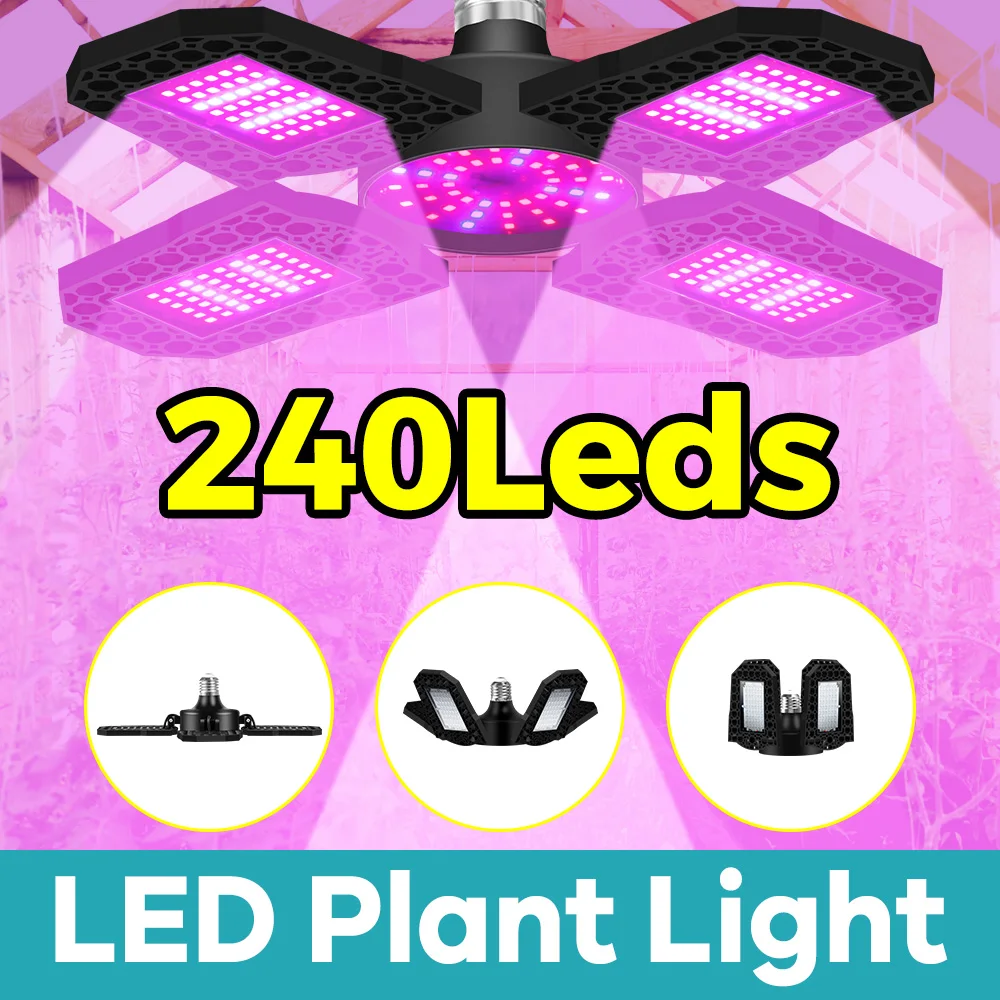 

200W LED Plant Grow Light Bulbs E27/E26 Full Spectrum Hydroponic Growing Lamp Bulb Growth Box Seeds Cultivation Bulbs Deformable