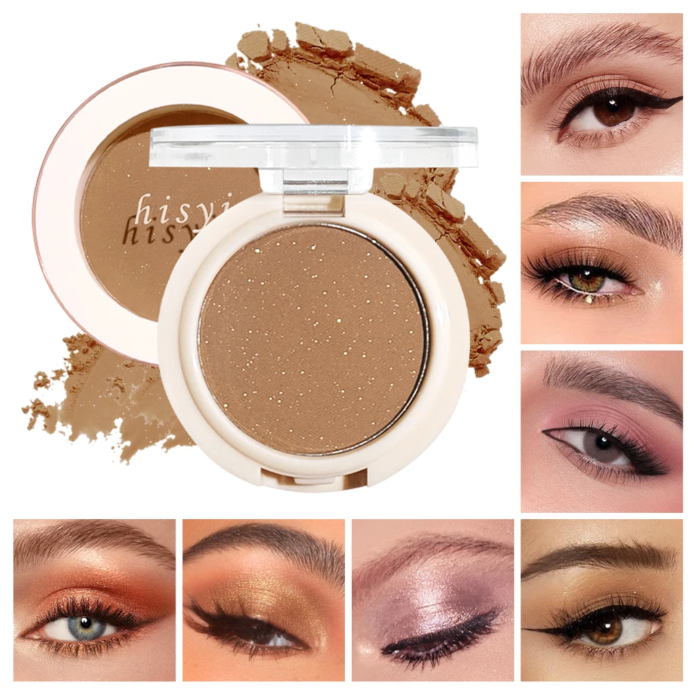 Sparkly Matte & Glitter Eyeshadow Single — High-Pigment, Easy Blend Eye & Face Multi-Look, Long-Lasting Waterproof,Xmas & Winter