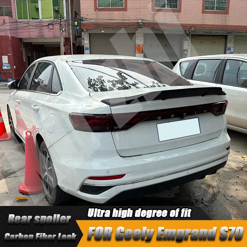 

For Geely Emperor Proton S70 Spoiler 2022 2023 2024 Gloss Black/Forged Real Carbon Fiber Rear Trunk Lip R GT Spoiler Wing Car