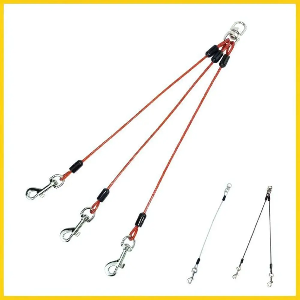 Dog Leash Metal Splitter For Multiple Dogs Durable Anti Tangle Traction Rope For Small Puppy Walking Equipment