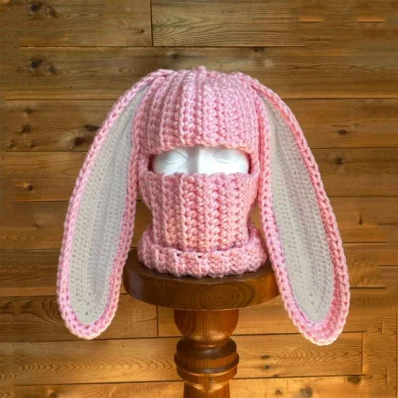 Cagoule drôle d'halloween avec oreilles lapin, cagoule longue oreilles lapin, chapeau à capuche X4YC