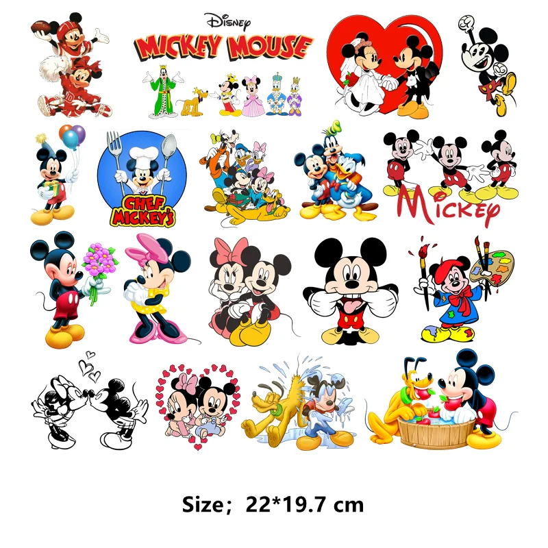 Mickey Mouse Patches for Clothing Thermoadhesive Patch DIY Thermal Stickers on Children Clothes T-shirt Heat Transfer Patch Gift