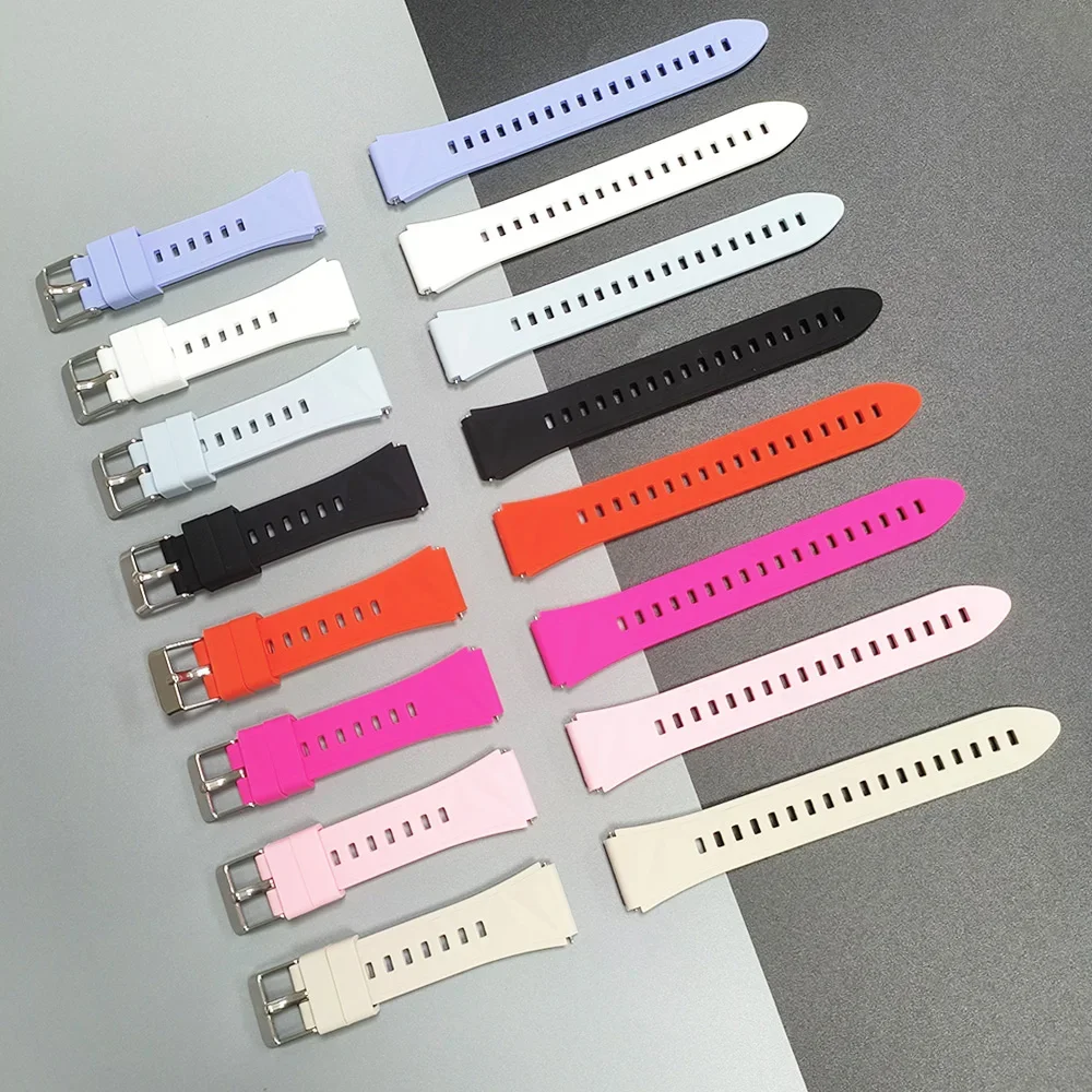 ซิลิโคน 18 มม.สําหรับนาฬิกาHUAWEI GT 5 Pro 42 มม./GT5 GT4 41 มม.สําหรับGarmin Forerunner 265S 255Sสร้อยข้อมือกีฬาWatchband