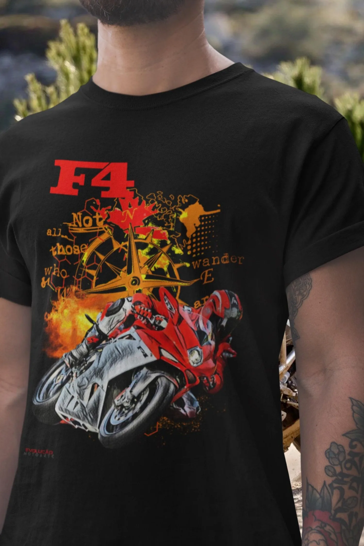 

116@EY M.V A.gusta F4 T Shirt Motorcycle Art Superbike Tee Tamburini Design Rider Graphic Top For M.V A.gusta Fans Varese Legend