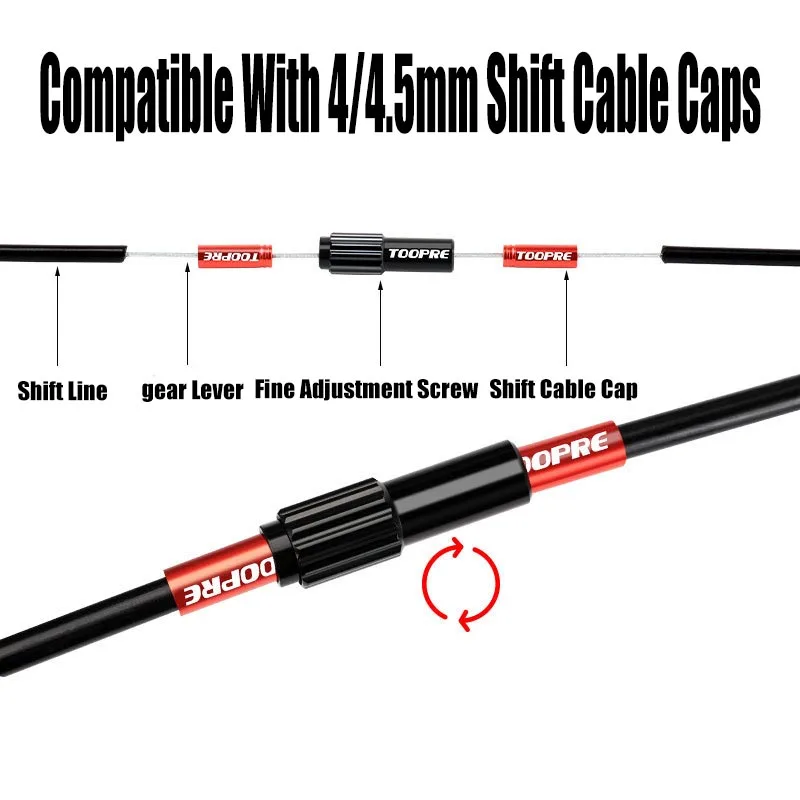 toopre 2pcs/pack 4mm Mountain Road Bike Bicycle Inline Cable Adjuster Adapter Adjustment Screw Bolt Derailleur Shift Brake Cable