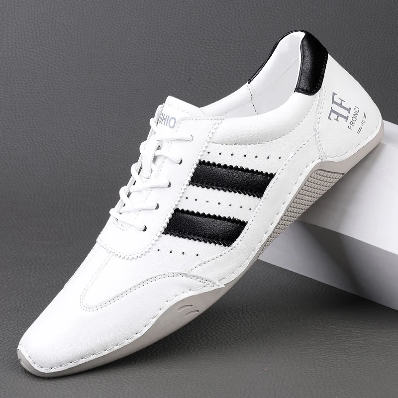 Männer Casual Leder Turnschuhe Schuhe Mann Frühling Sommer 2023 Sport Schuhe Lace-up Wohnungen Schuhe Atmungs Mokassins für Männer müßiggänger