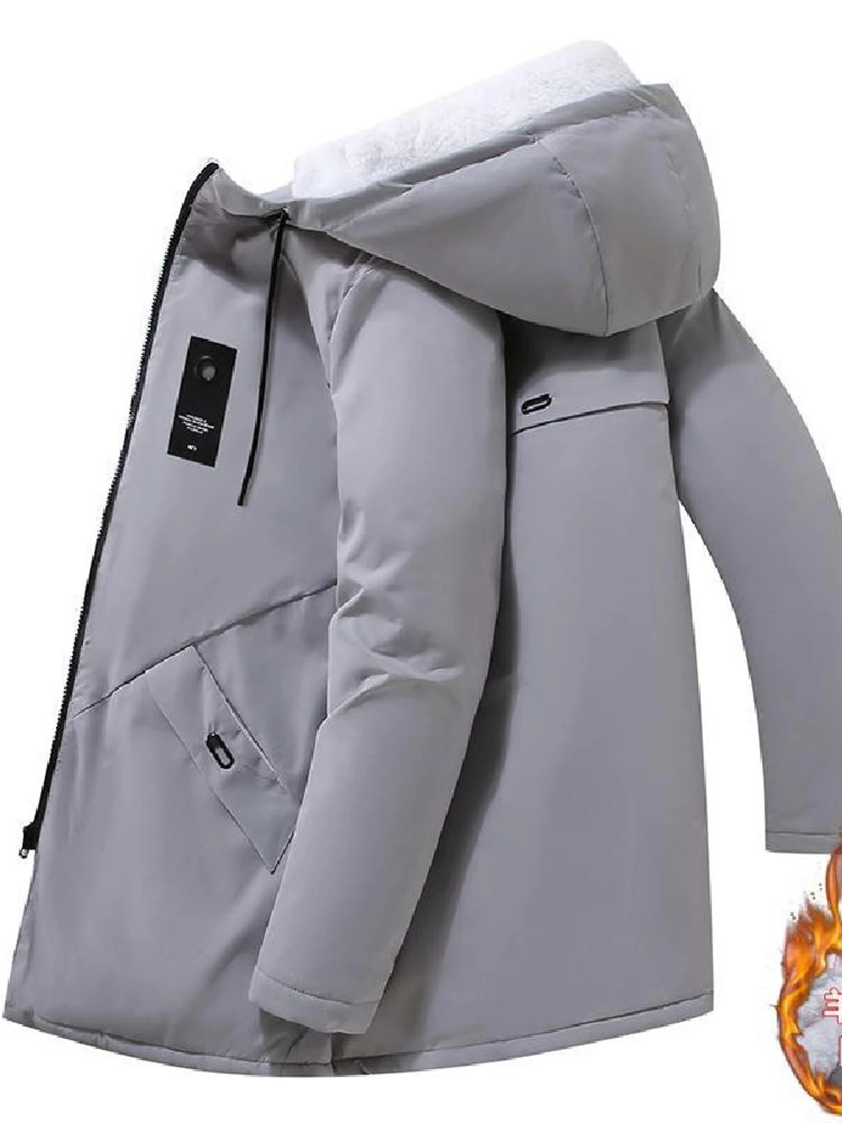 Heren Winter Verdikt Katoen Jaet Warm Fce Gevoerd Halflange Jas Jeugd Faion Anti-Koude Bovenkleding Polyestervezel