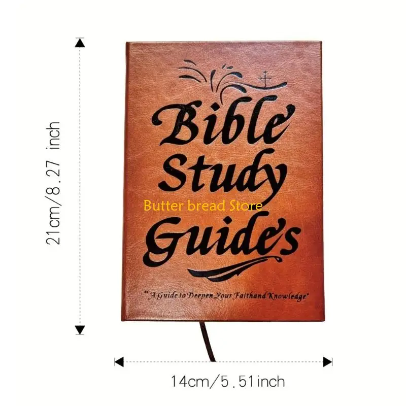 Picture 7: W89C Leather Bible Study Journal With 66 Pages 21x14cm Portable Travel Bible Study Guide Notebook for Note Taking Journaling