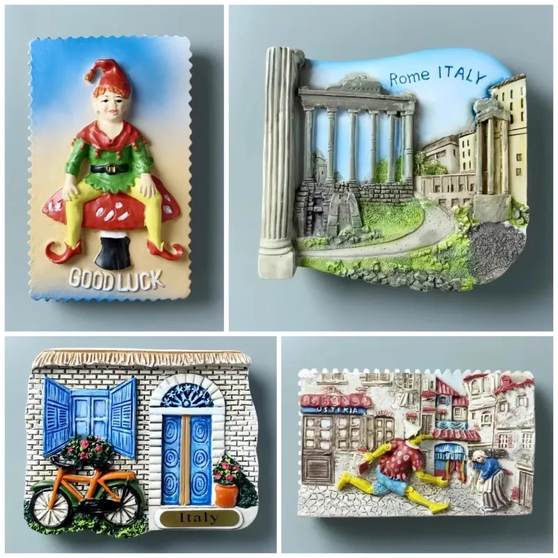 Imanes de nevera del Coliseo de Italia, Roma, Urbino, Calabria, Sicilia, Palermo, recuerdos de viaje, decoración del hogar, pegatinas para nevera, regalos