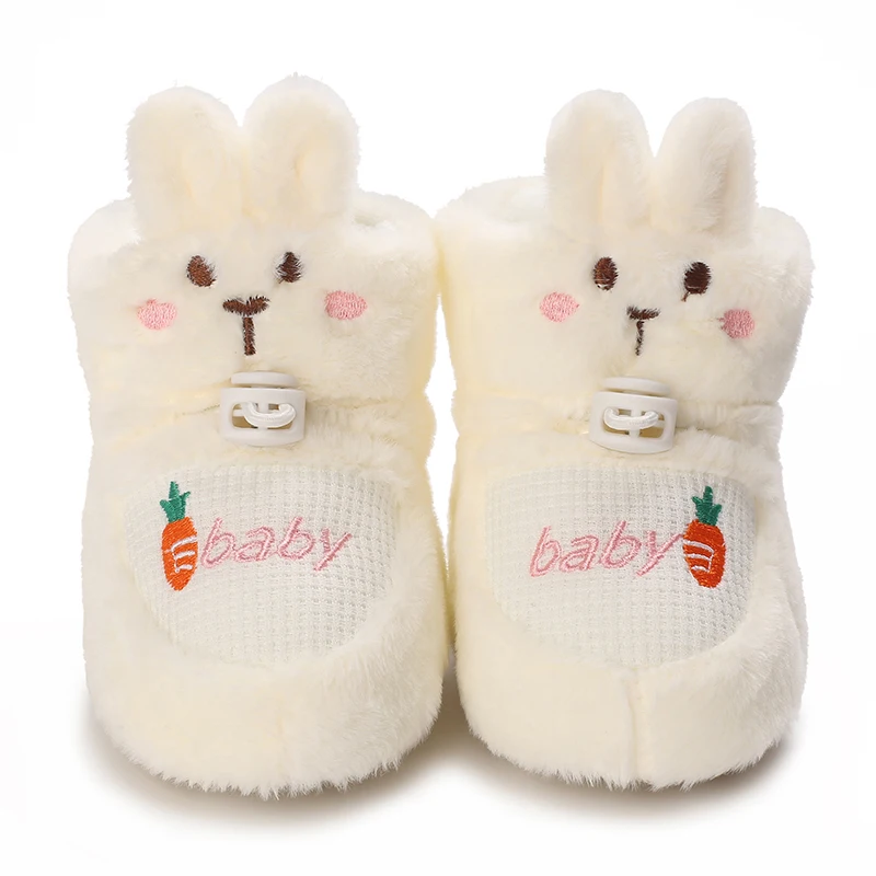 Cute Winter Newborn Cotton Shoes Outdoor Anti Slip And Warm Baby Walking Shoes Children's Plush Snow Boots