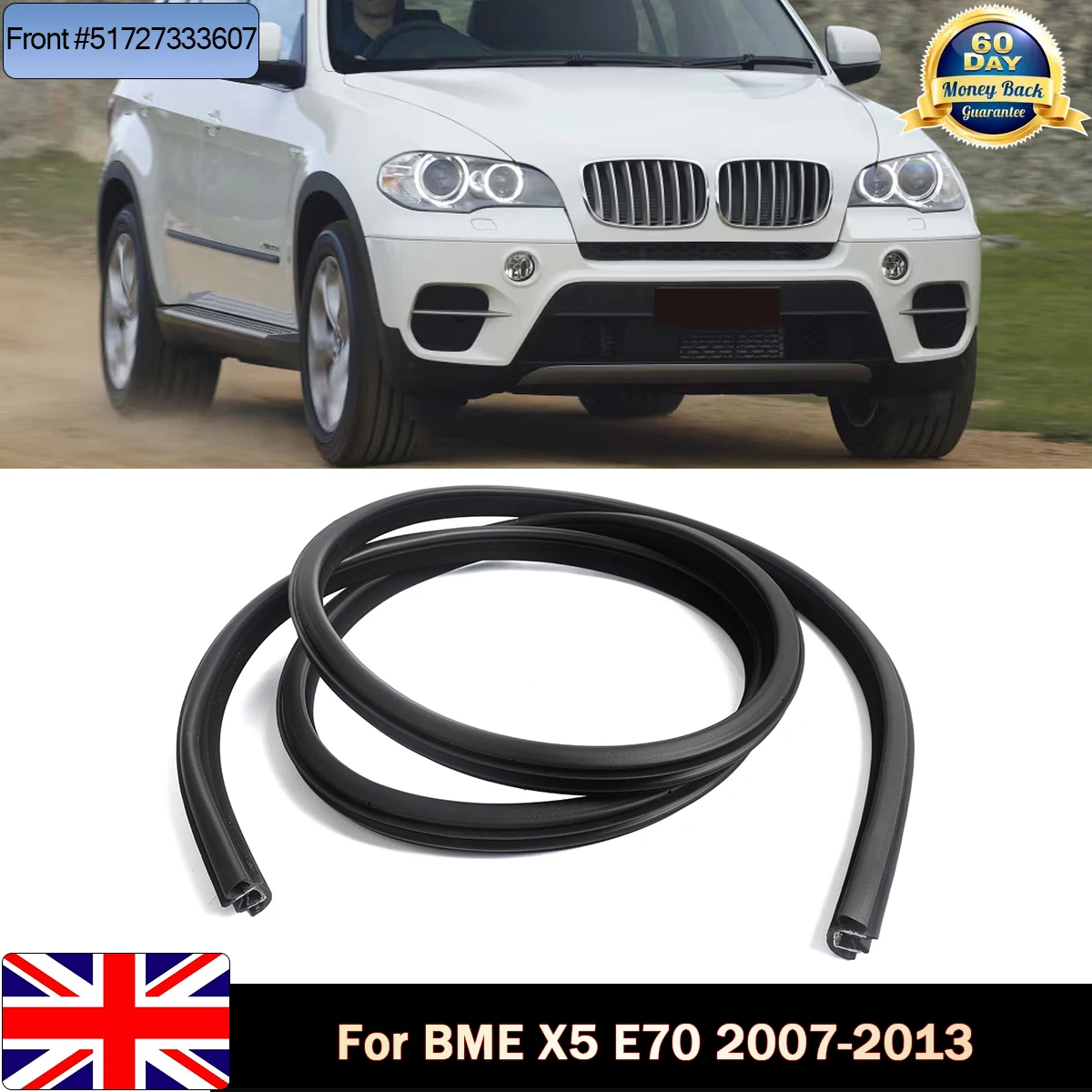 For BMW X5 E70 2007 2008 2009 2010 2011 2012 2013 Edge Protection Rubber Seal Front Door Seal car Interior Parts Auto Seals trim