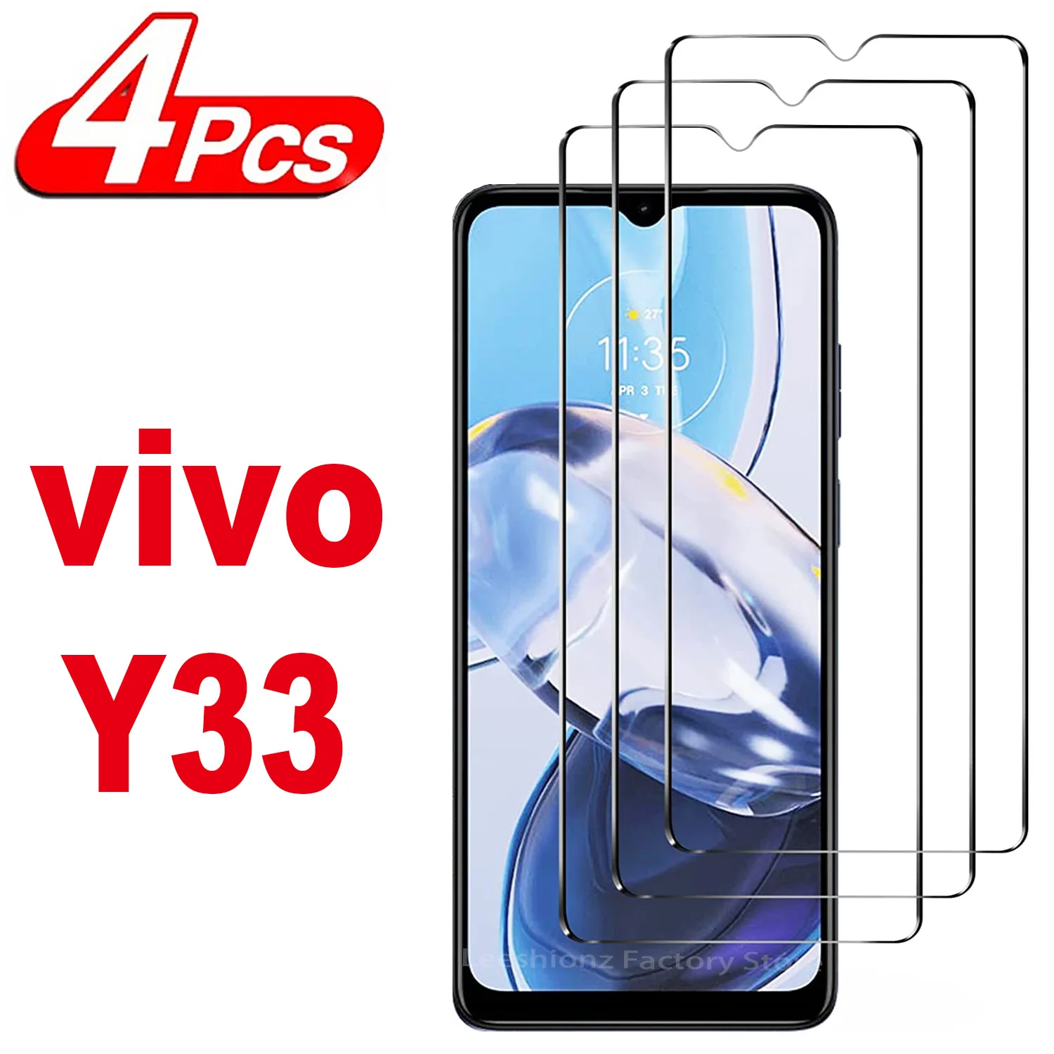 2/4 шт. Защитное стекло для экрана Vivo Y33 Y33s 5G пленка из закаленного стекла