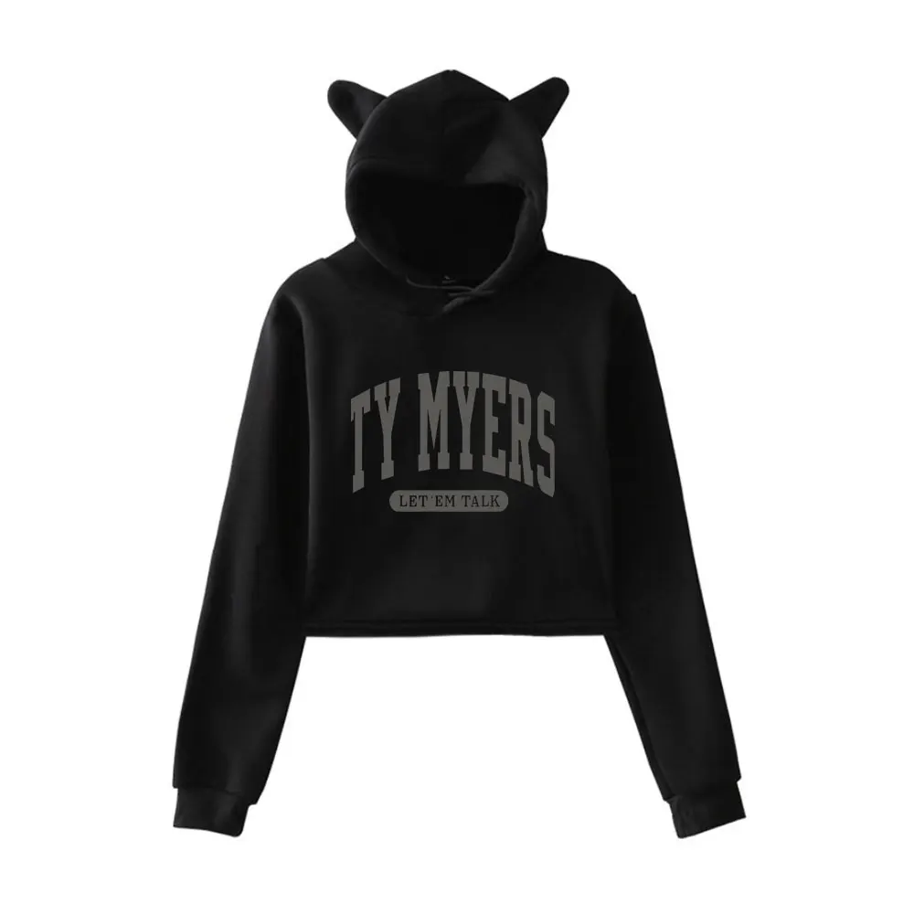 

Толстовка с капюшоном Ty Myers Let 'Em Talk, женская толстовка с капюшоном и длинными рукавами, повседневный модный укороченный топ
