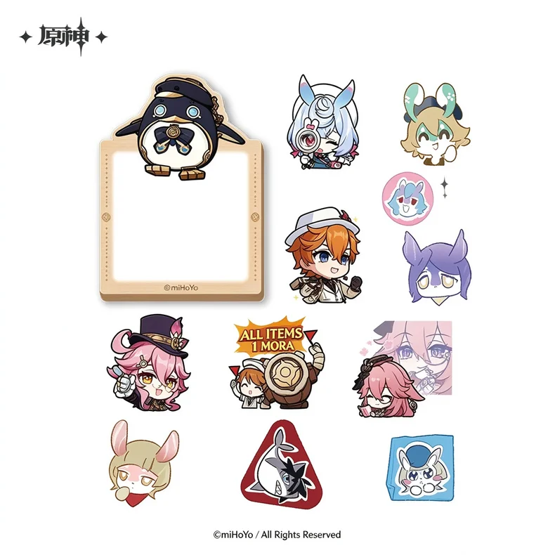 Official Merchandise miHoYo's Genuine Genshin Impact 2024 Festival Gathering Series Notepad and Water Sticker Set Car Decals