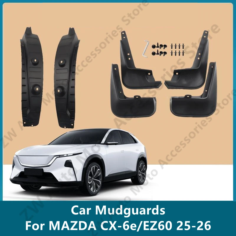 

Car Mudguards For MAZDA CX-6e/EZ60 25-26 Mud Guards Fender Flare Mudflaps Exterior Parts Auto Accessories Refit