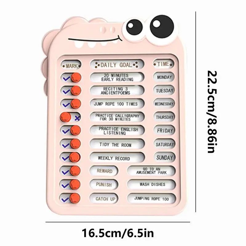 재사용 가능한 체크리스트 보드, 체크리스트 슬라이더가 있는 자기 훈련 체크 인 보드, 좋은 습관 개발, 소년 소녀