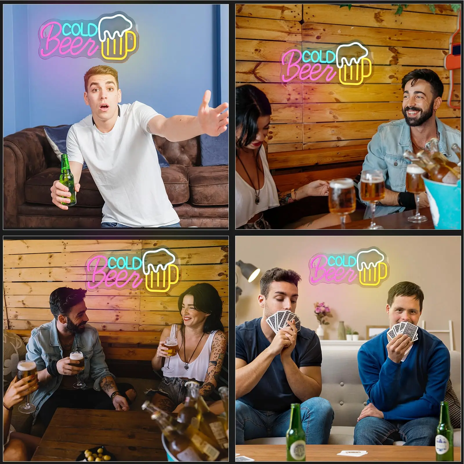 البيرة الباردة النيون علامة LED ضوء تسجيل الديكور لشريط المطبخ مطعم رجل كهف الأطراف عربة الملحقات أفضل هدية للأصدقاء #6