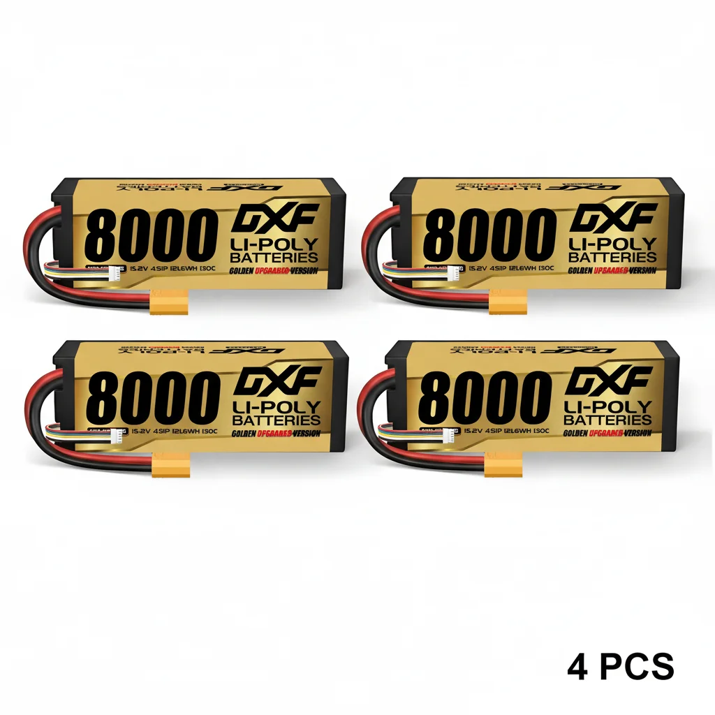 DXF 4S Lipo Batterij 8000mAh 15.2V 130C XT90 Plug Hardcase voor 1/10 Buggy Truggy Offroad Boot Auto Boot Truck RACING Helikopter