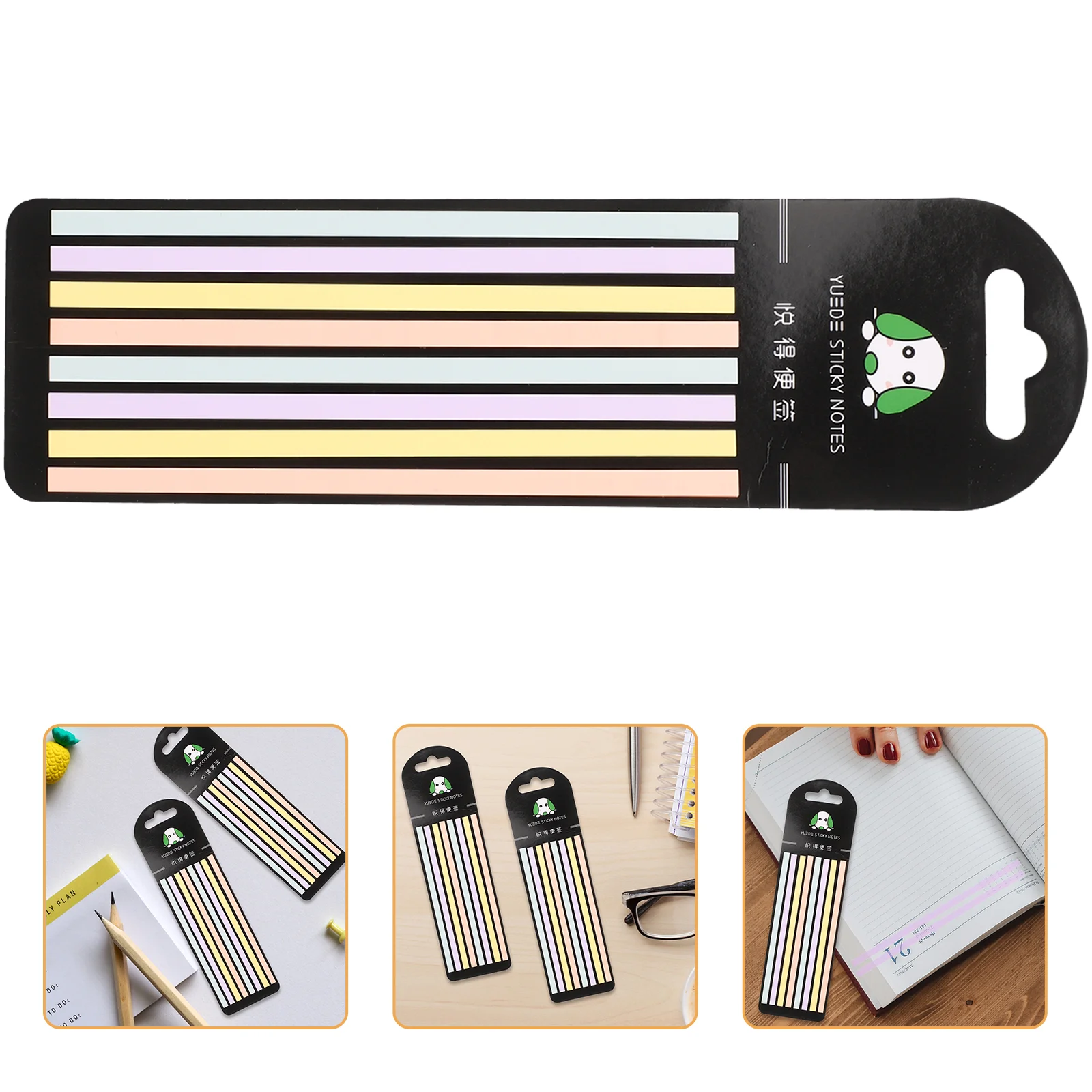 4 Bags Notebook Strips Stickers Color Books Reading Helper Strips Sticker Labels Micro Sticky Notes Fluorescence Sentence Strips