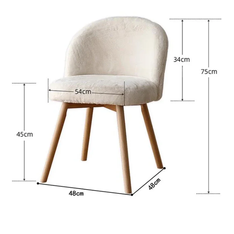 & Nordic Bedroom Makeup Chair Accent Designer Metal Dresser Dining Chairs Luxury Cream Style Home Furniture Muebles Hogar FYMC