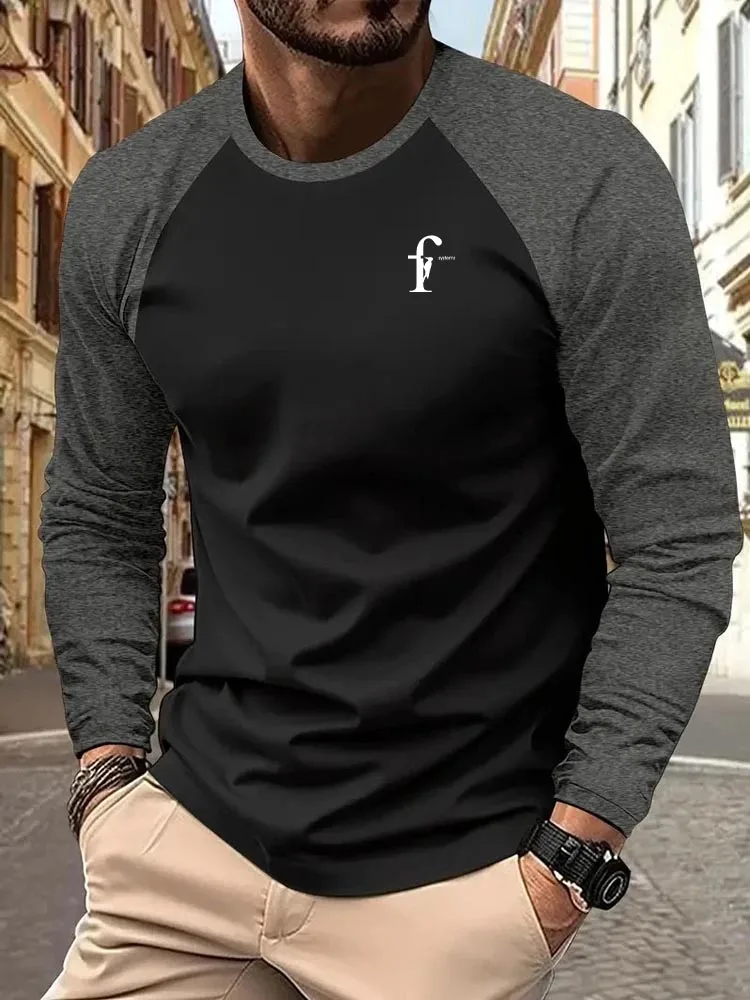 

Men's T-shirt Pullover Sweatshirt Tee Top Long Sleeve Crew Neck Spring & Fall Fashion Basic Fashion Vacation Street Going