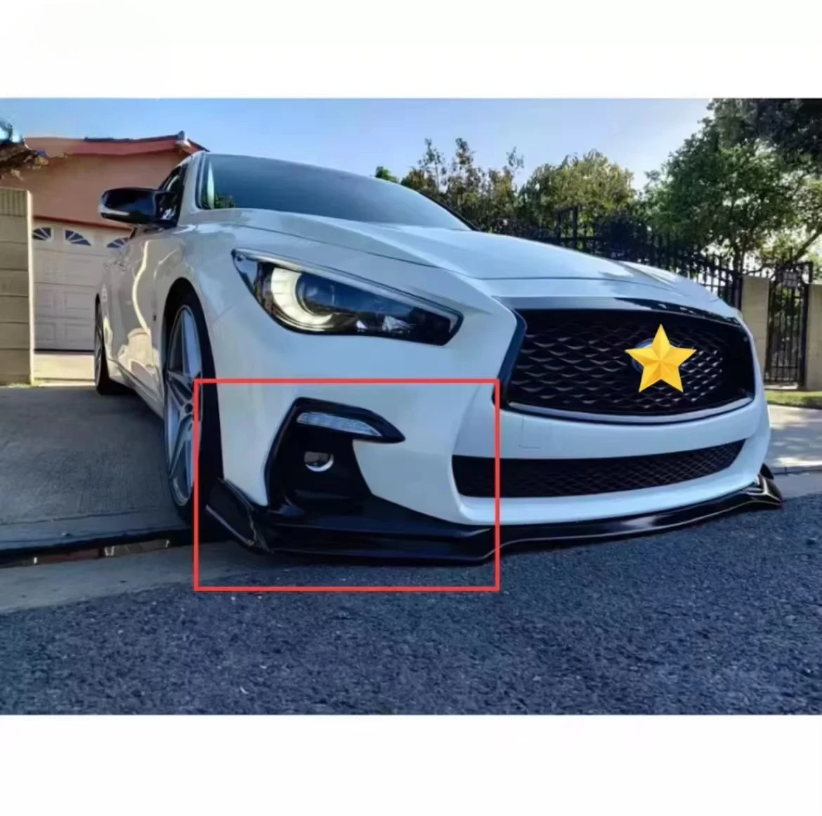 for Infiniti Q50 Sport 2018+  Fog Light Cover Trim Glossy with the Material of PP
