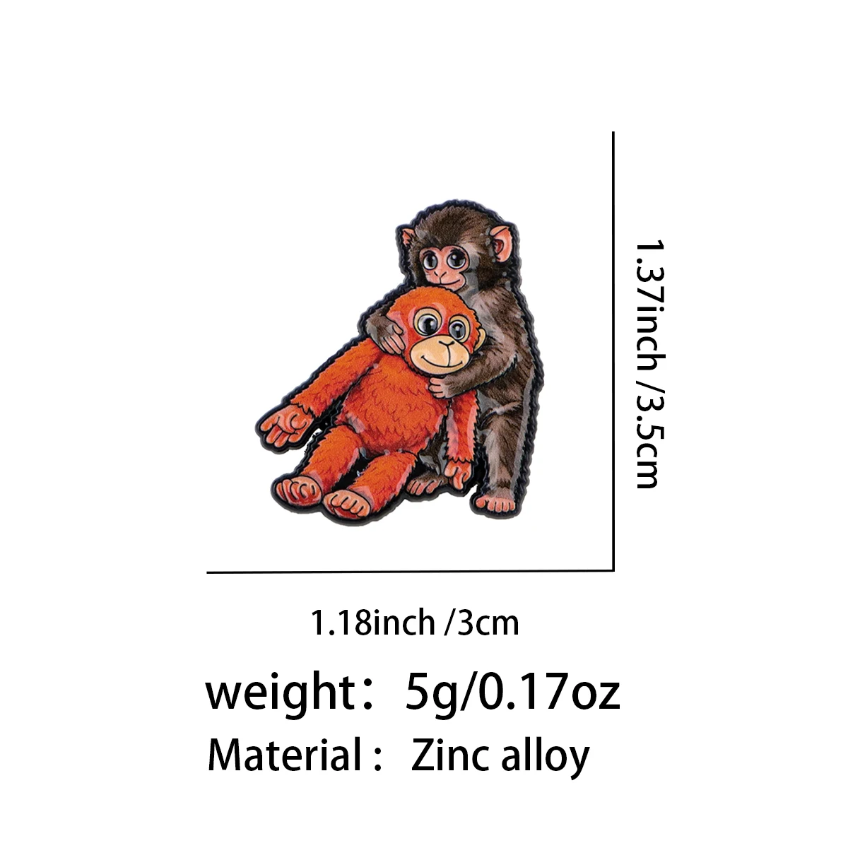 Cute Monkey Enamel Pin Cartoon Brooch Lapel Pins Badge on Backpack Clothing Accessories Fashion Jewelry Friends Gifts - view 3