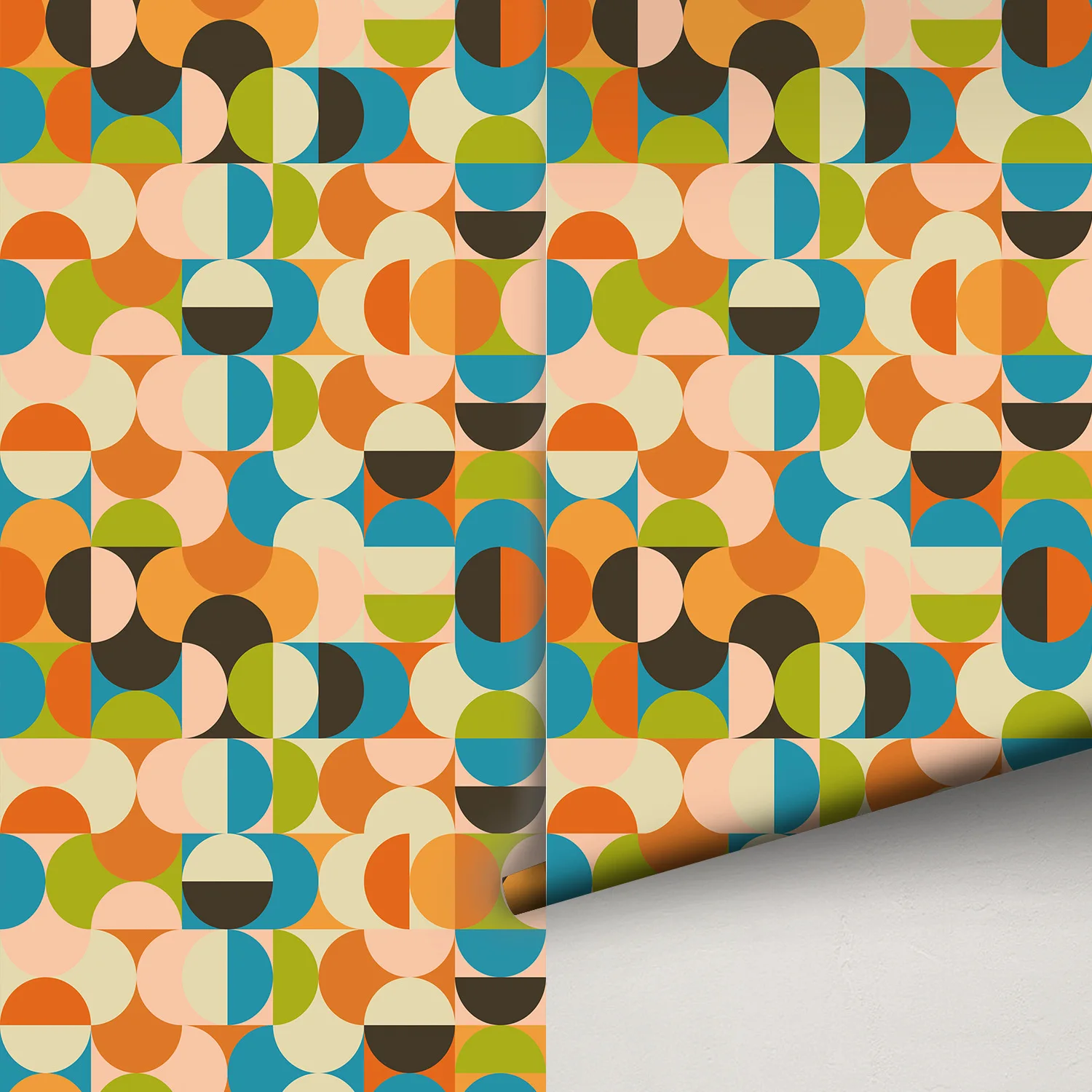 Peel and Stick Wallpaper Boho Half Circle Geometric Wallpapers Removable Self Adhesive Contact Paper for Bathroom Bedroom