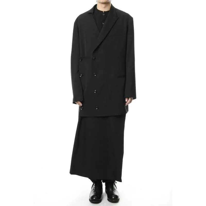 

Men's Trench Coat New Spring And Autumn Dark Stage Double Breasted Plus Size Trench Coat