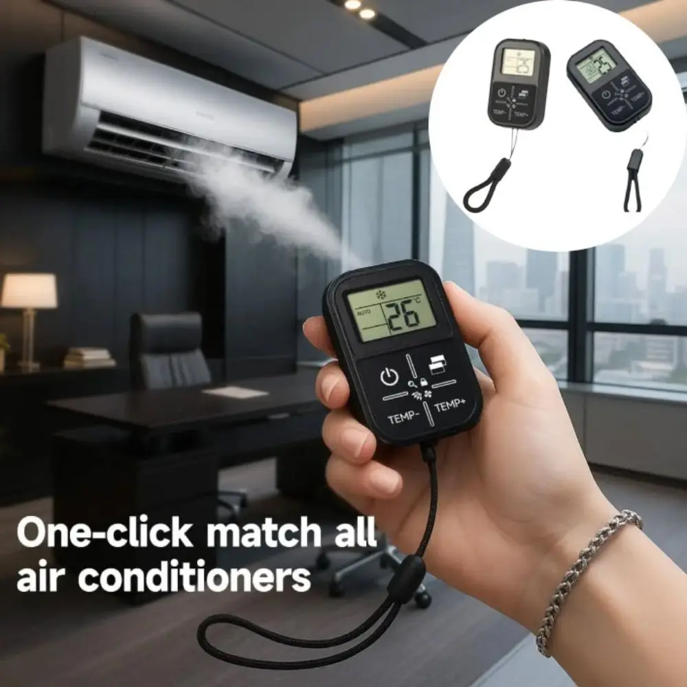 Temperature Display Universal Remote Control CR2032 Battery Thermometer Function Air Conditioner Remote Mini Size