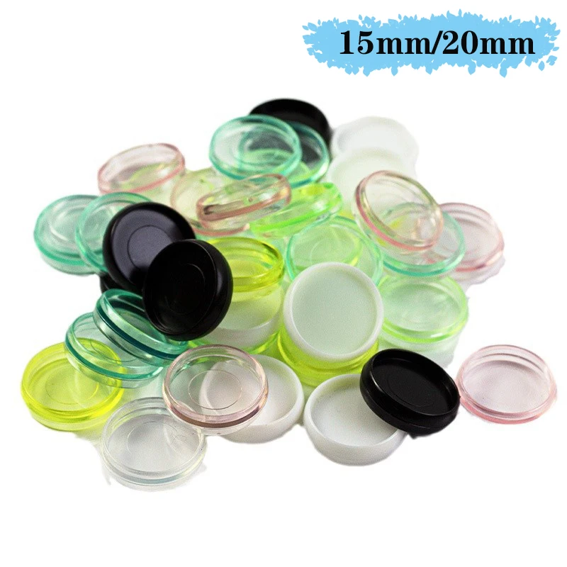 100pcs 15/20mm Loose-leaf Mushroom Button Album Idolize Card Disc Color Transparent Mushroom Hole Binding Button