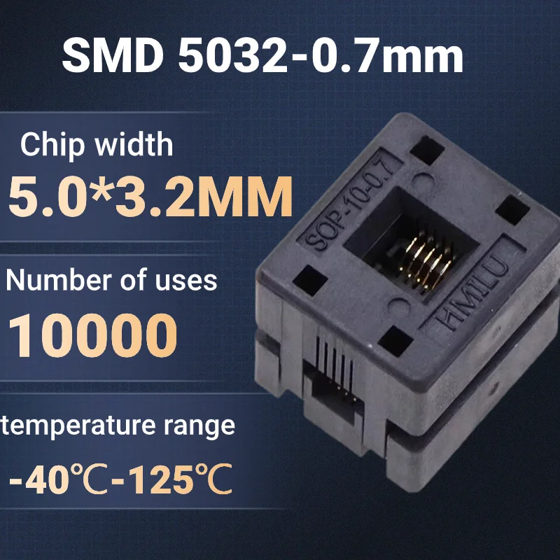 

5032-0.7 spacing SDM capacitor chip burning seat, high-temperature aging resistance test seat, programming seat DFN10