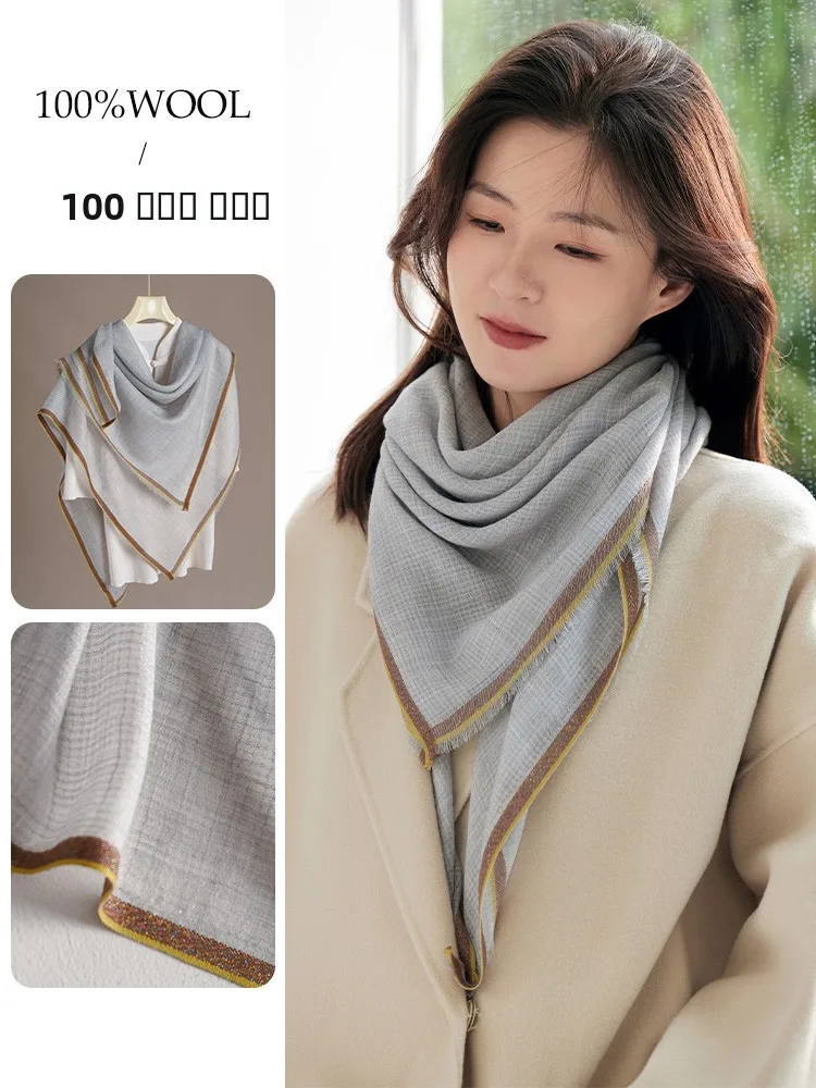 Echarpe-grise-pour-femme-fine-en-pure-laine-echarpe-d'ete-cachemire-soie-legere-luxueuse-fonction-protection-solaire-chale-carre-tendance