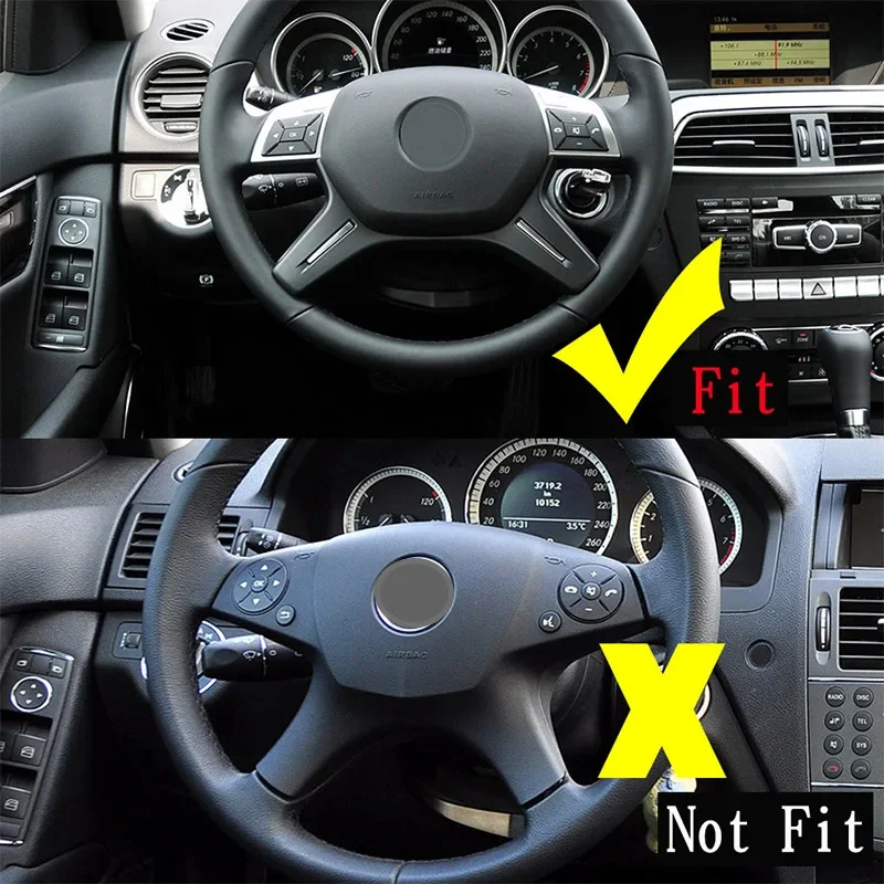 2 Pcs Car Accessories Soft Carbon Fiber For Mercedes Benz C Class W204 2011 2012 2013 Steering Wheel Decoration Sticker