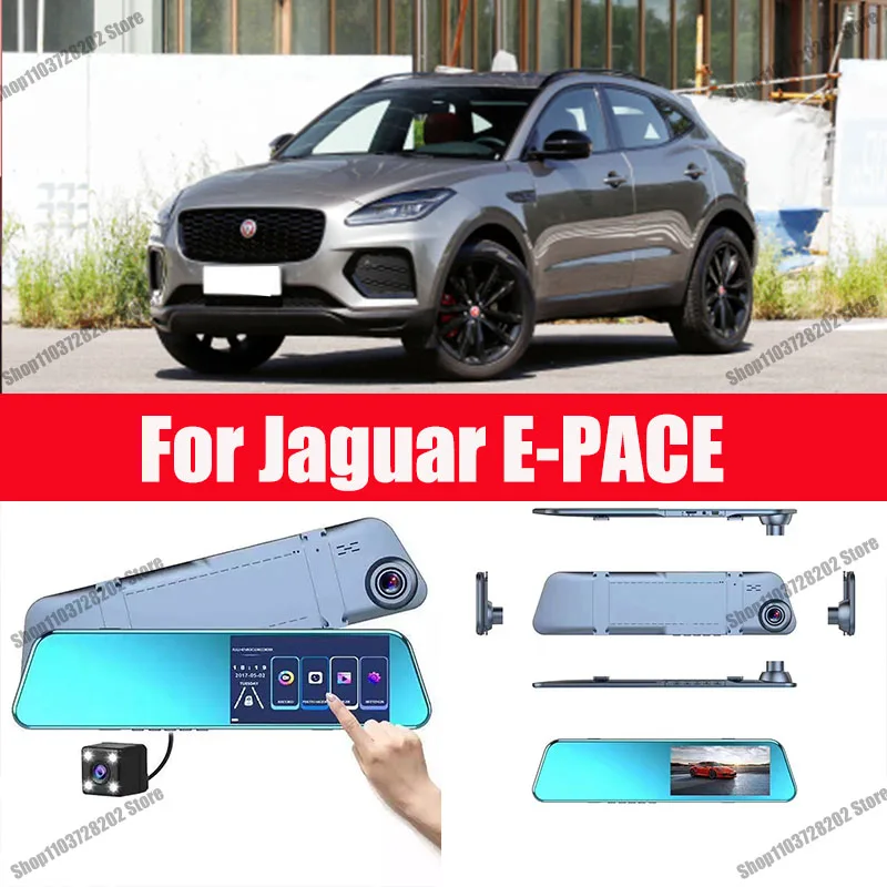 

For Jaguar E-PACE Camera Car Touch Screen Video Recorder Rearview mirror Dash Cam Front and Rear Camera Mirror DVR