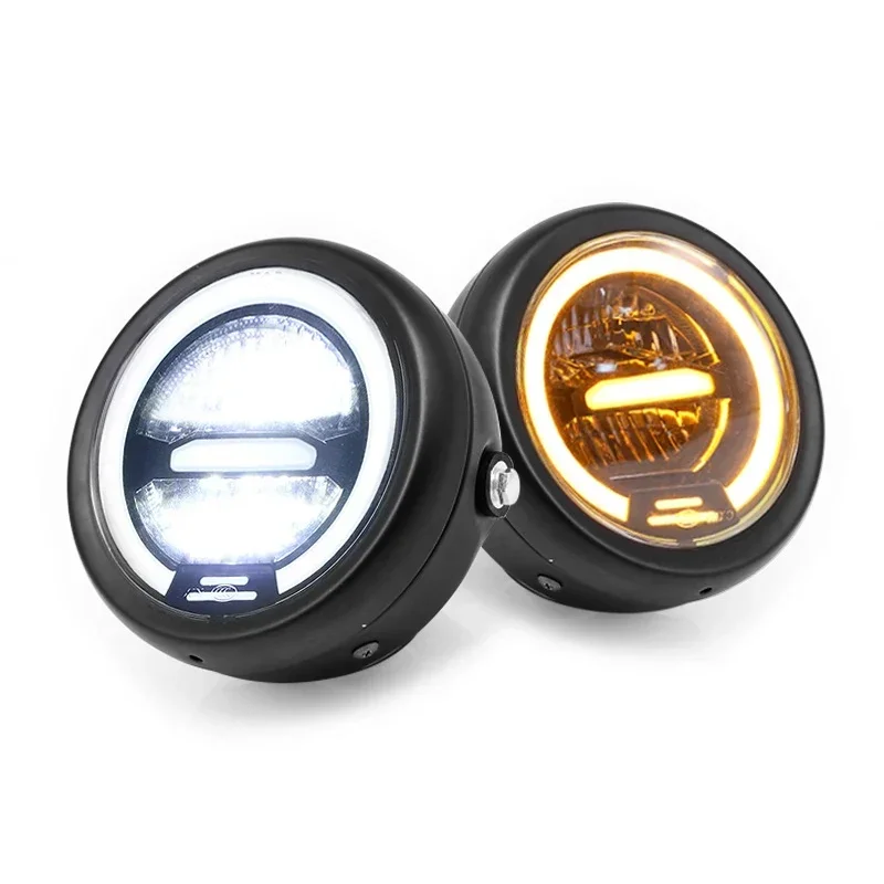 

Universal Retro-motorcycle LED Halo Headlight Cafe Racer Vintage Motorcycle LED Head Lamp Front Light For Honda Grom DIO