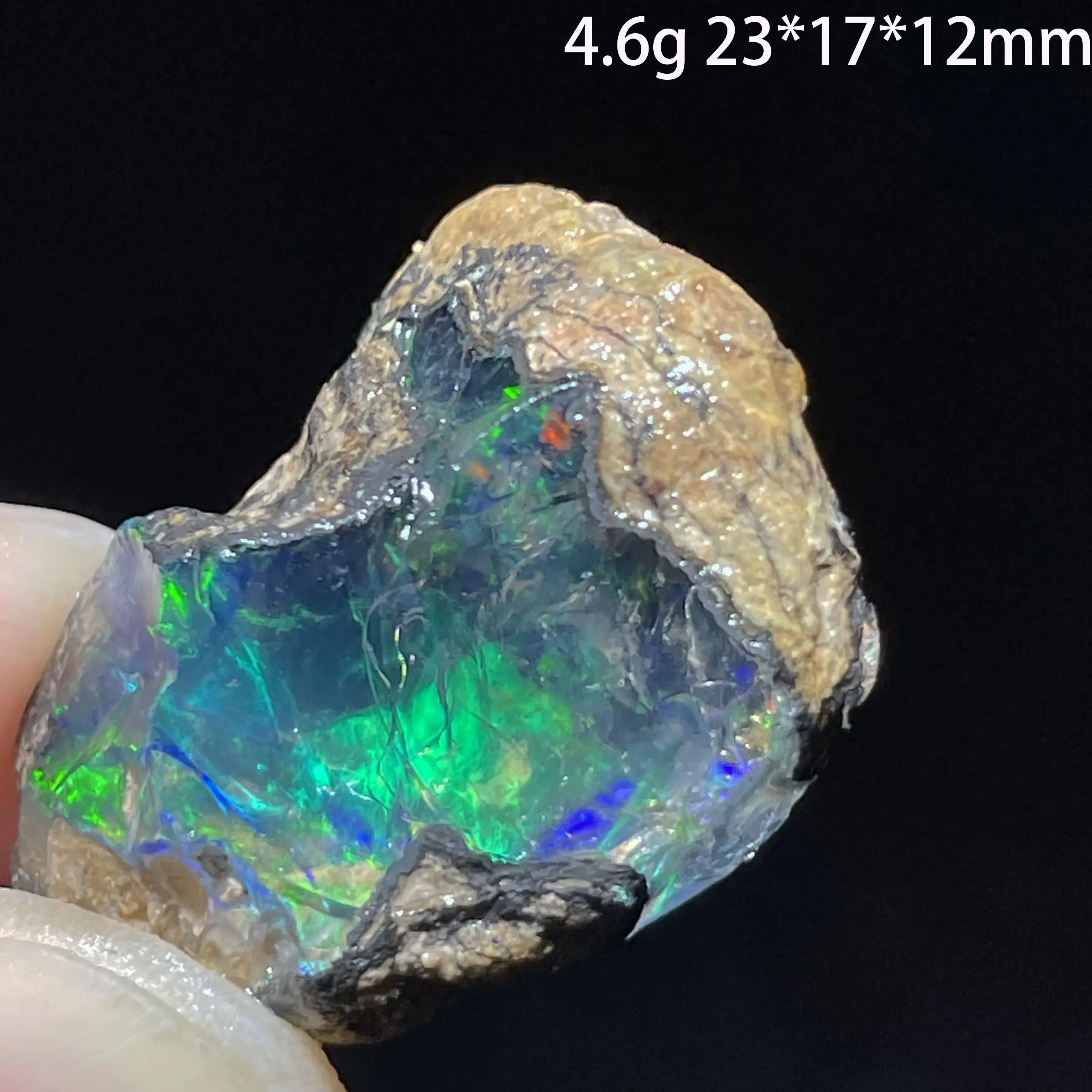 Natural Colorful Ethiopia Opal (Need In Water) Rare Gem Stone Mineral Healing Quartz Crystals Gemstone Shooting Under Lighting view 4