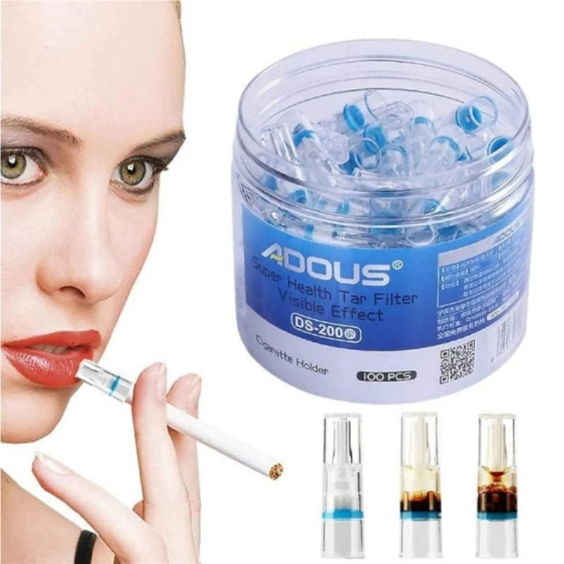Tobacco Cigarette Filter 100pcs Health Care Disposable Smoking Reduce Tar Filtration Cigarette Cleaning Holder Converter