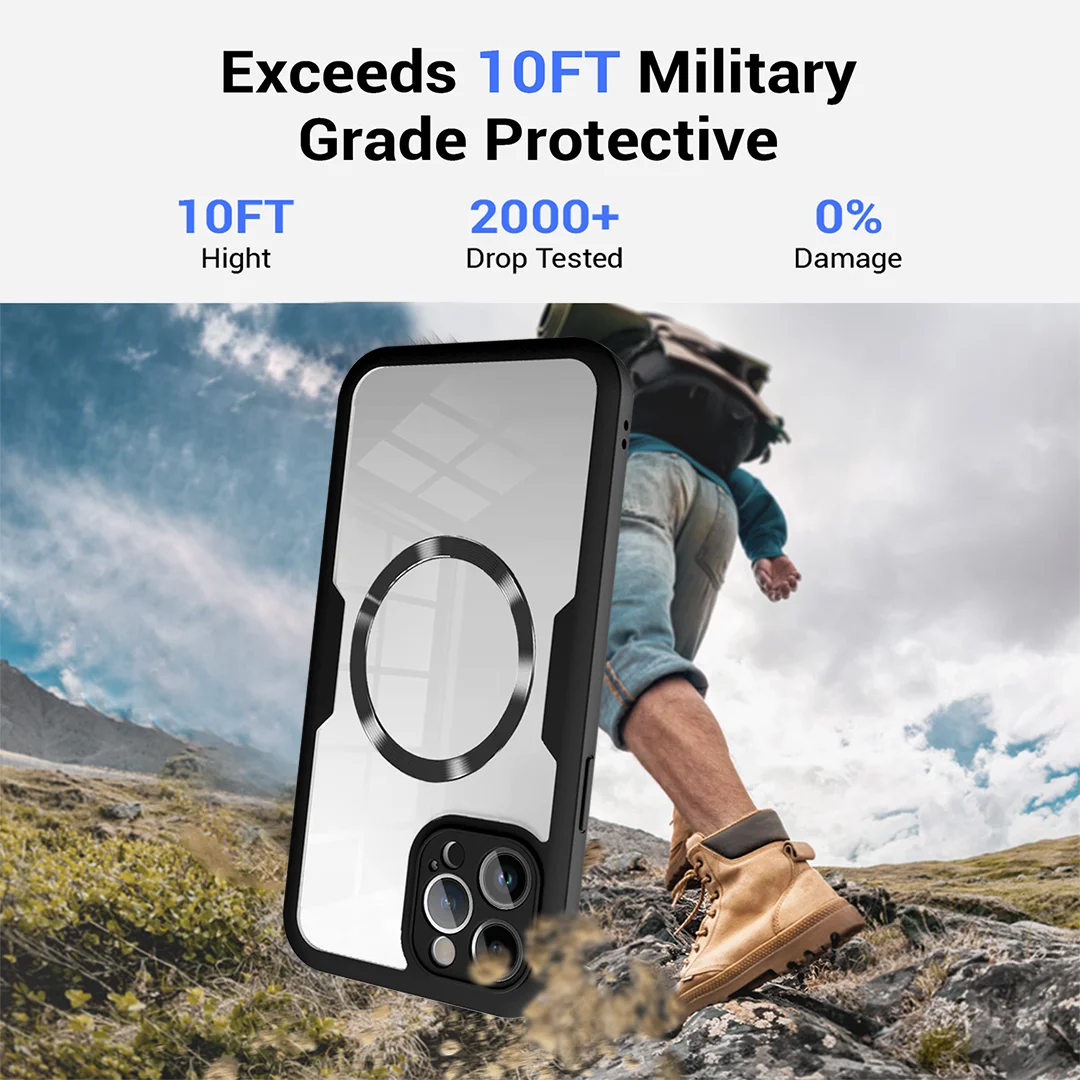 360 doppelseitige, vollständig schützende magnetische Handyhülle für iPhone 15 14 12 13 11 Pro Max 16 Plus mit Displayschutzfolie, klare Abdeckung – Detail 7