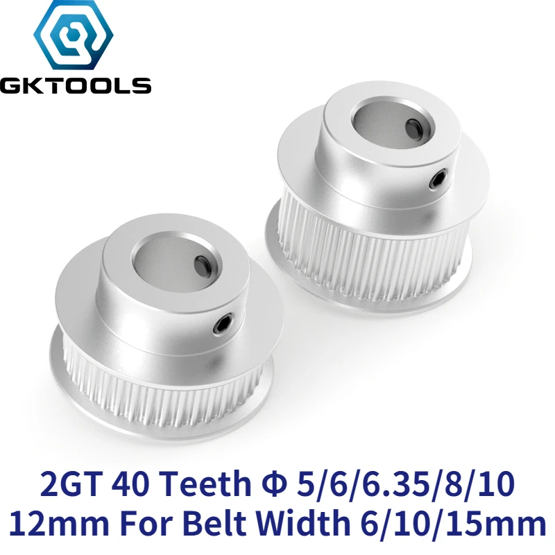 GKTOOLS GT2 Timing Pulley 2GT 40 Teeth Bore 5/6/6.35/8/10/12mm Synchronous Wheels Width 6/9/10mm Belt 3D Printer Parts